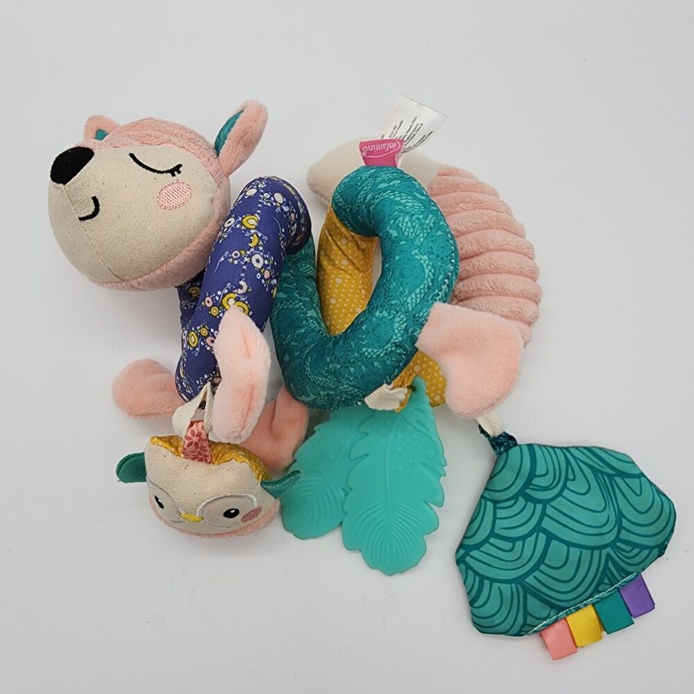 Infantino Go GaGa Spiral Car Seat Activity Toy Pink Fox Car Seat Toy Unisex